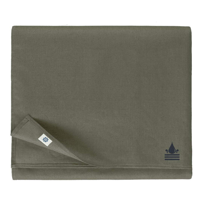 Linen & Cotton Tischdecke Wasserdicht Wachstuch Gartentischdecke Adele - 100% Leinen, Grau Anthrazit