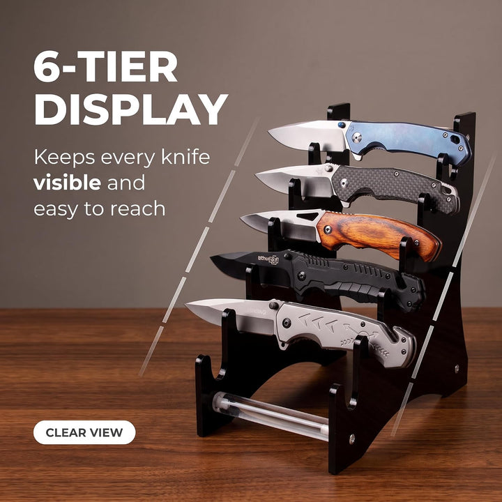 Messerständer, Messerhalter, Messer-Präsentationsständer, Messer-Vitrine, Sammlerstück, Messer-Präse