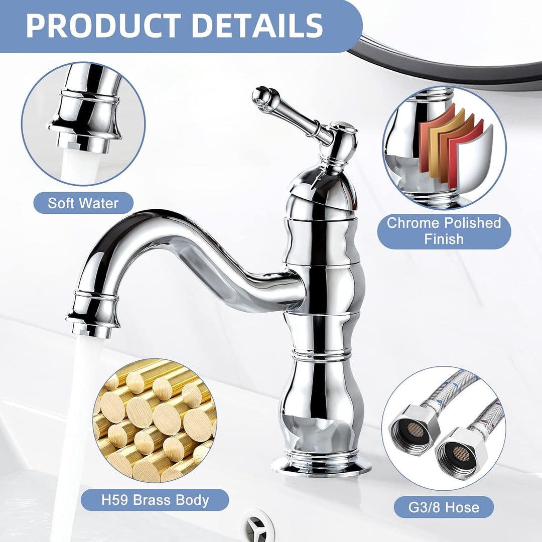kisimixer Wasserhahn Bad,360° Drehbar Waschtischarmatur-Mischbatterie für Bad, Einhandmischer Wascht