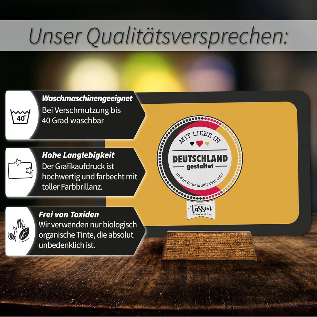 Tassenbrennerei Fussmatte mit Spruch Hier wohnt EIN Feuerwehrmann mit der Flamme seines Lebens - was