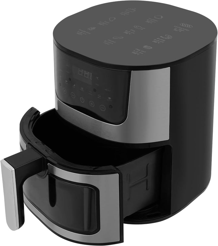 Heissluftfritteuse, Airfryer Gross mit Temperaturregelung 80-200 °C, Einstellbare Zeit 0–60 min, Aut