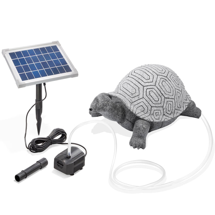 Esotec Solar Wasserspeier Set Schildkröte, Solarpumpe, Teichfigur Gartenfigur & Gartenstatue, Tauchp