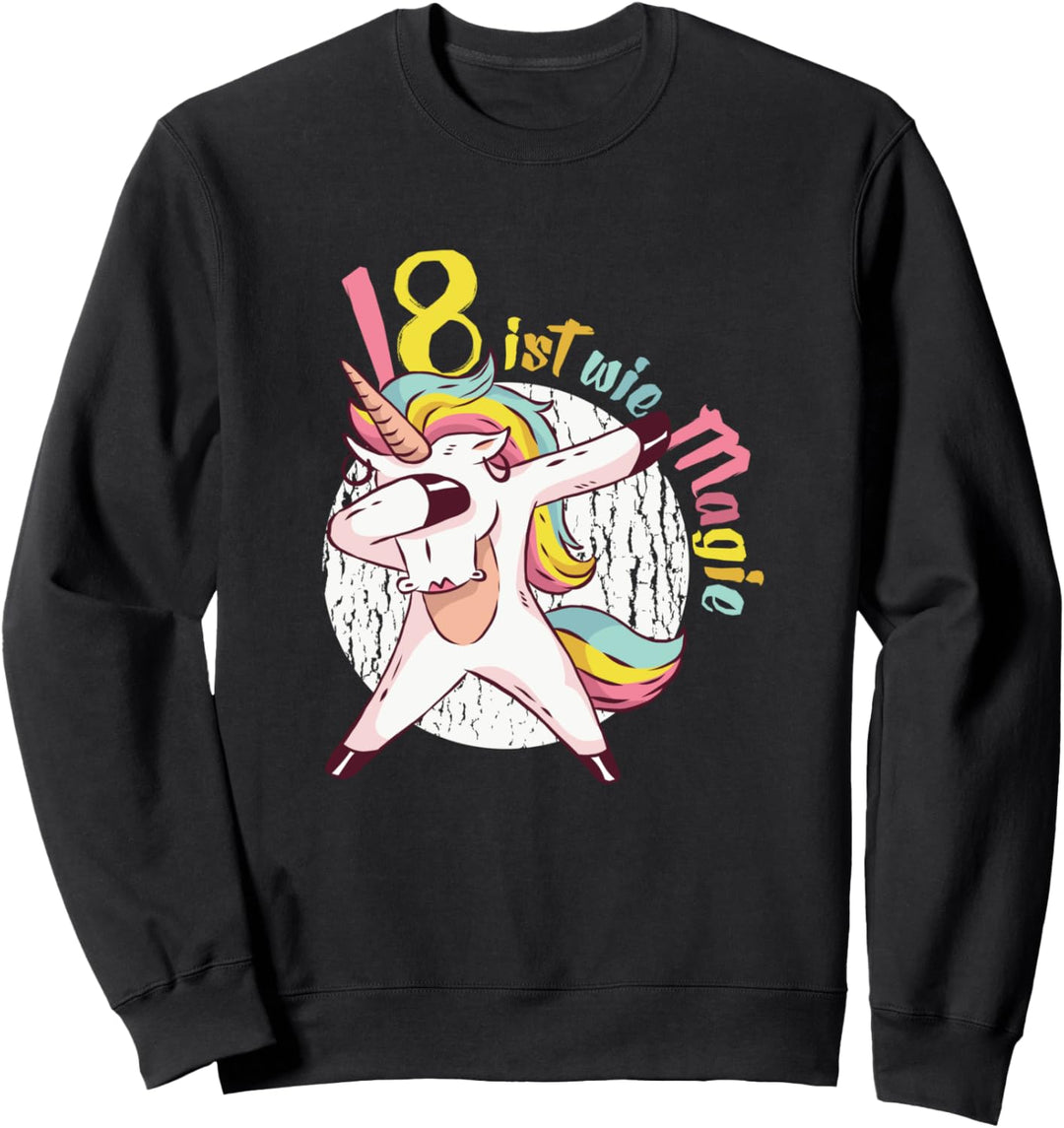 18 ist wie Magie Einhorn 18. Geburtstag 2002 Mädchen Frau Sweatshirt