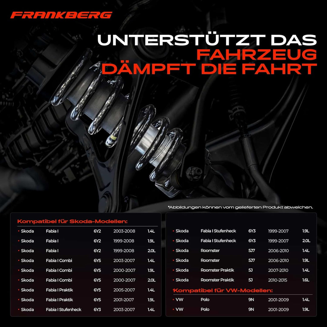 Frankberg 2x Federn Fahrwerksfeder Vorderachse Kompatibel mit Fabia I 1999-2008 Fabia I Combi 2000-2