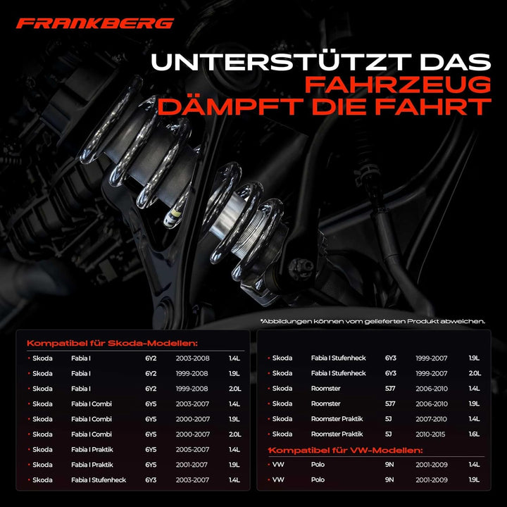 Frankberg 2x Federn Fahrwerksfeder Vorderachse Kompatibel mit Fabia I 1999-2008 Fabia I Combi 2000-2