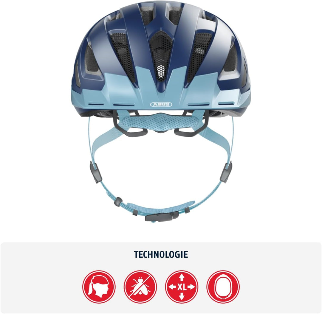 ABUS Stadthelm Urban-I 3.0 - Fahrradhelm mit Rücklicht, Schirm und Magnetverschluss - für Damen und