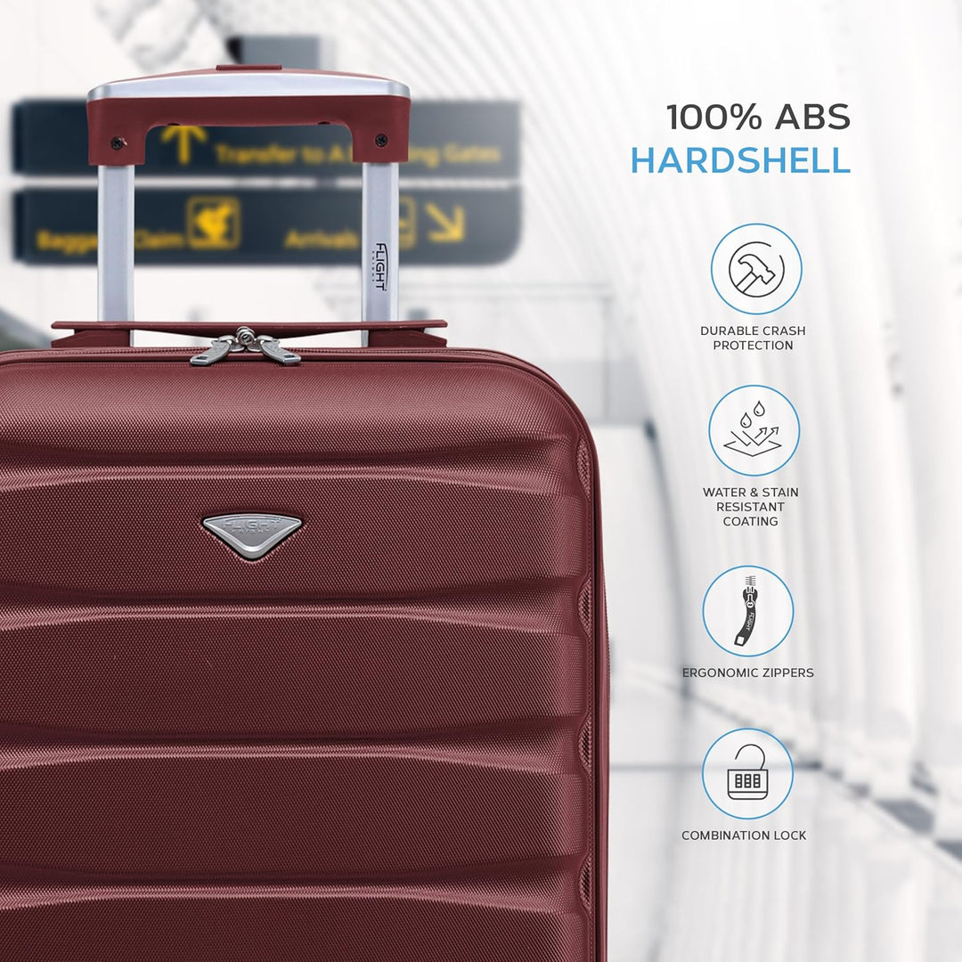 Flight Knight 3er-Pack Leichte 4-Rad-abs-hartschalenkoffer Handgepack, Zugelassen Fur Uber 35 Flugge