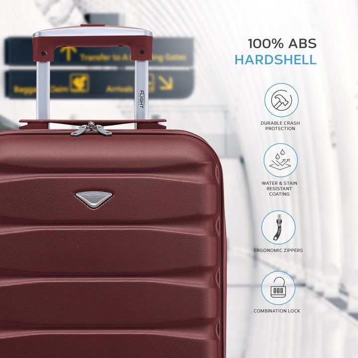 Flight Knight 3er-Pack Leichte 4-Rad-abs-hartschalenkoffer Handgepack, Zugelassen Fur Uber 35 Flugge