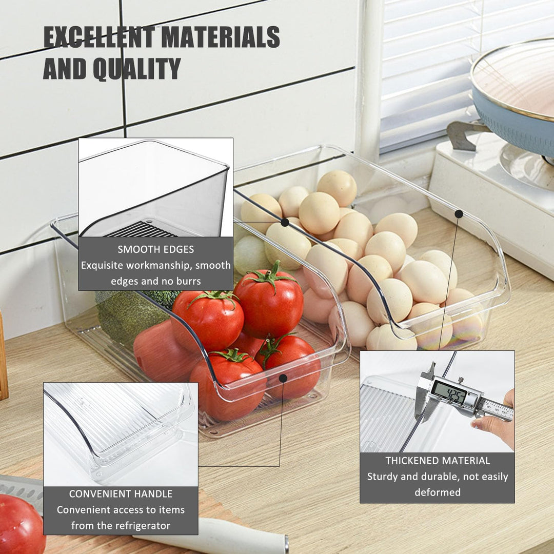 2PCS Mittel Kühlschrank Organizer - Lebensmittelqualität Crisper, BPA frei Clear Organizer für Küche