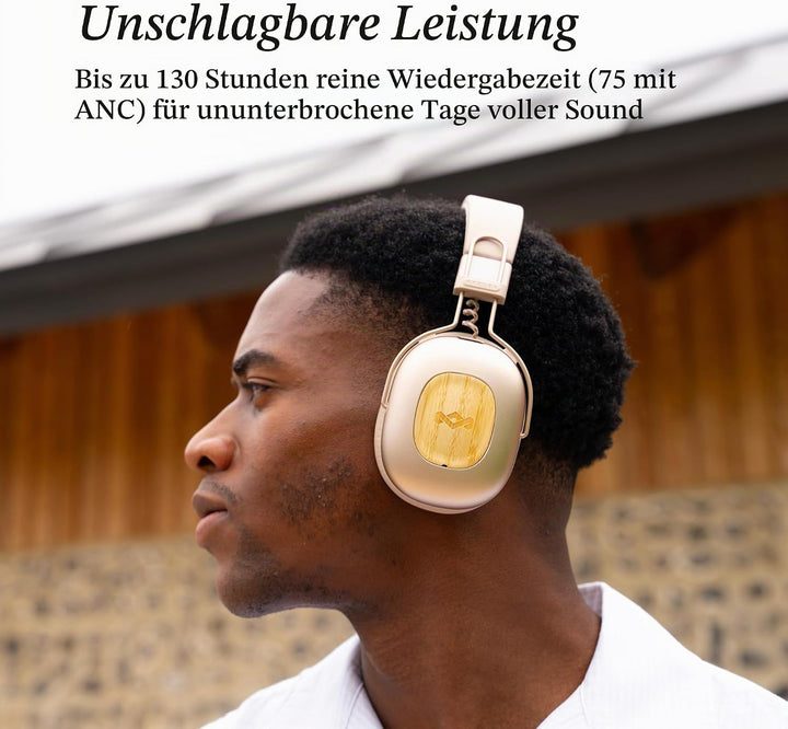 Marley House of Positive Vibration Rebel kabellose Bluetooth Kopfhörer - Over-Ear Wireless ANC mit a