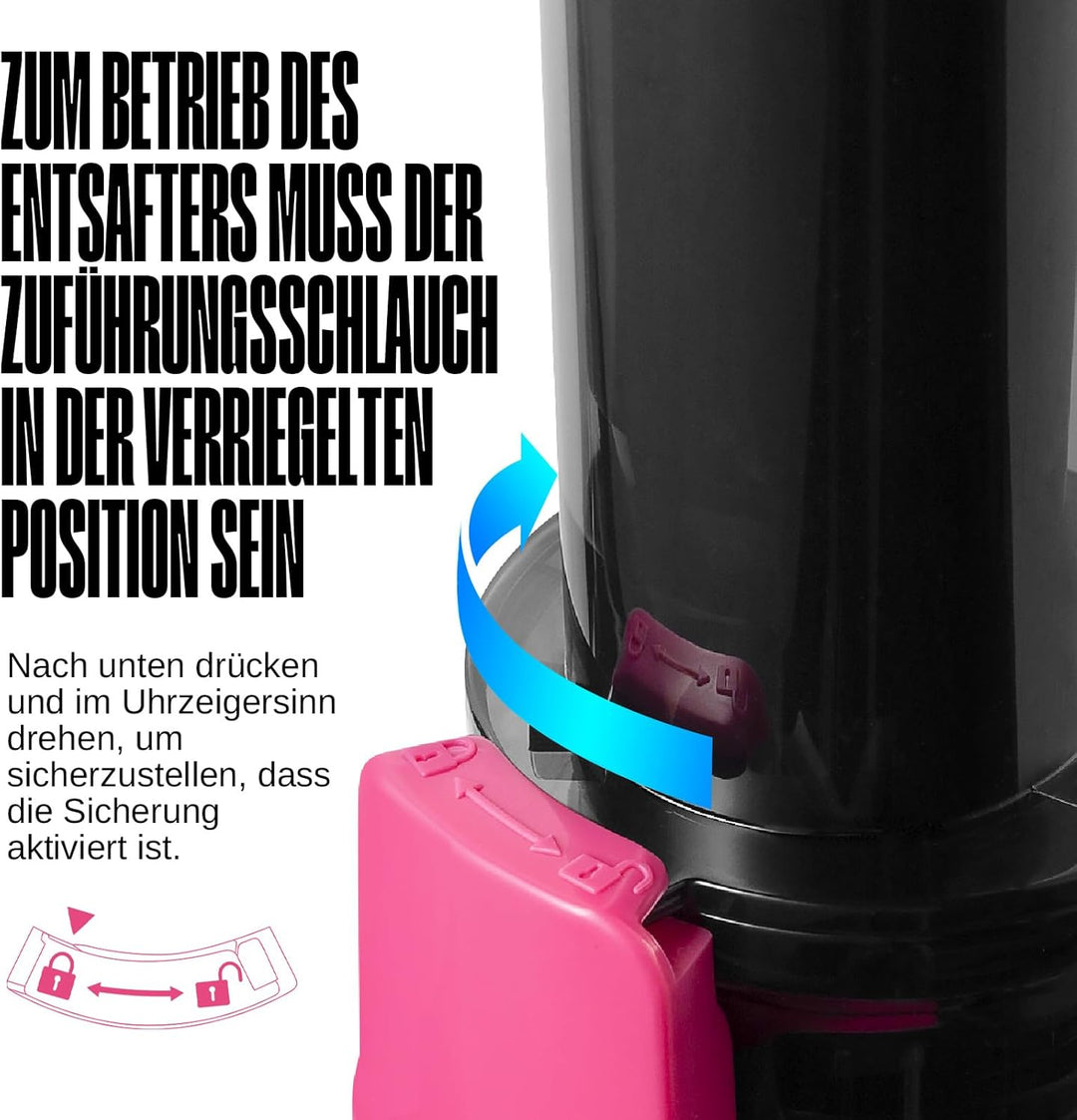 Ventray Ginnie Entsafter | Slow Juicer mit 60 U/min | 45mm Öffnung | Rückwärts Funktion und Zwei Fil