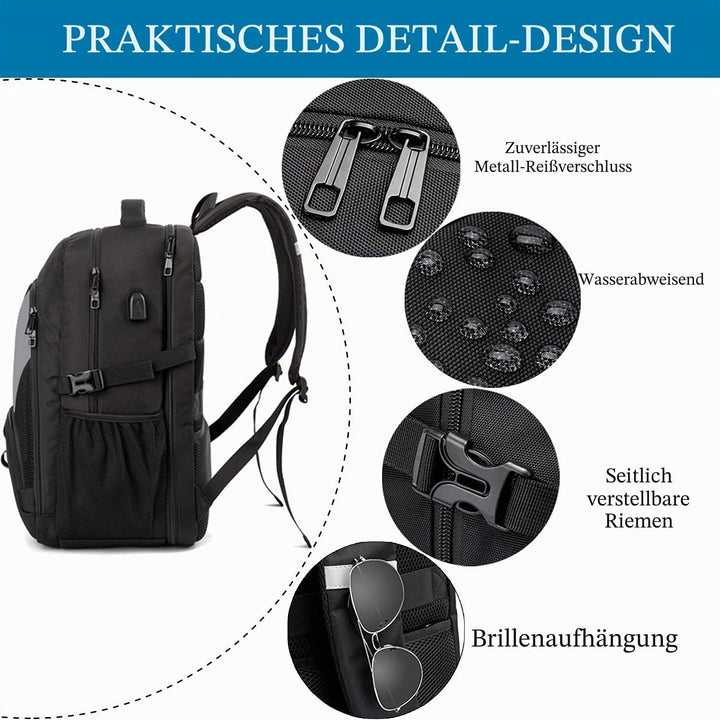 LIWAG Extra Gross Rucksack Herren 50L Wasserdicht 17 Zoll Laptoptasche Arbeit Laptop Rucksack mit US