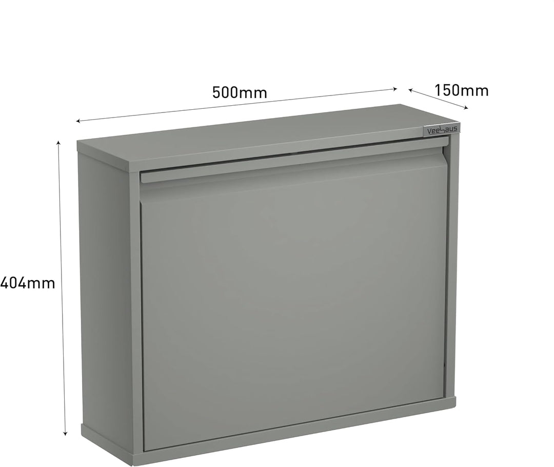 VEEHAUS Schuhregal Schmal Metall Schuhschrank Hoch Schuhkipper mit Magnetische Abdeckung Metall Mont