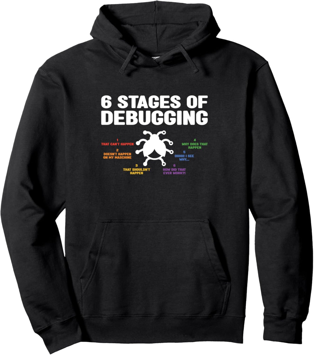 6 Phasen des Debugging Coder Programmier-Software-Entwicklers Pullover Hoodie