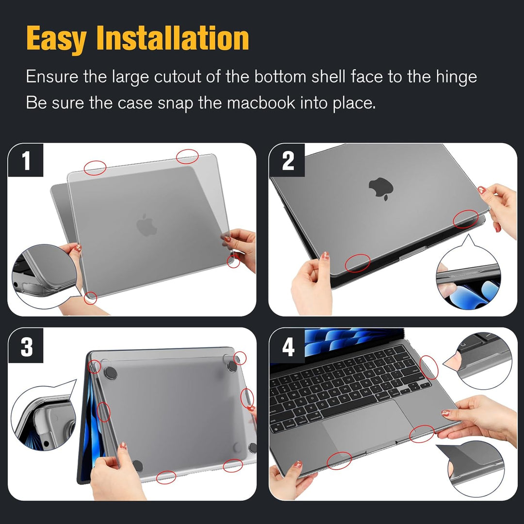 Fintie Hülle Kompatibel mit MacBook Air 13.6 Zoll M5 M4 M3 M2 A3449 A3240 A3113 A2681 (2026-2022), [