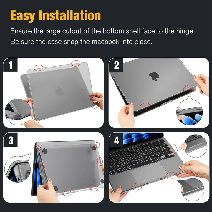 Fintie Hülle Kompatibel mit MacBook Air 13.6 Zoll M5 M4 M3 M2 A3449 A3240 A3113 A2681 (2026-2022), [