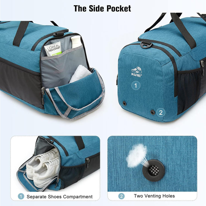 G4Free 45 l/60 l 3-Wege-Reise-Rucksack, grosses Gepäck, Sporttasche mit Nassfach und Schuhfach für R