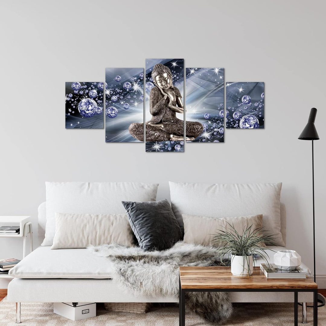 Runa Art Wandbilder Buddha Feng Shui 5 Teilig Bild auf Vlies Leinwand Deko Wohnzimmer Schlafzimmer A