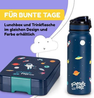 schmatzfatz Trinkflasche Kinder Auslaufsicher, 550ml Edelstahl-Trinkflasche für Schule & Kindergarte