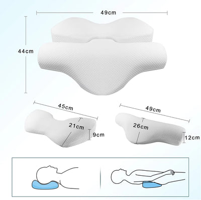 CREATESTAR Orthopädisches Kissen aus Memory Foam, Ergonomisches Kopfkissen Nackenhörnchen für Nacken