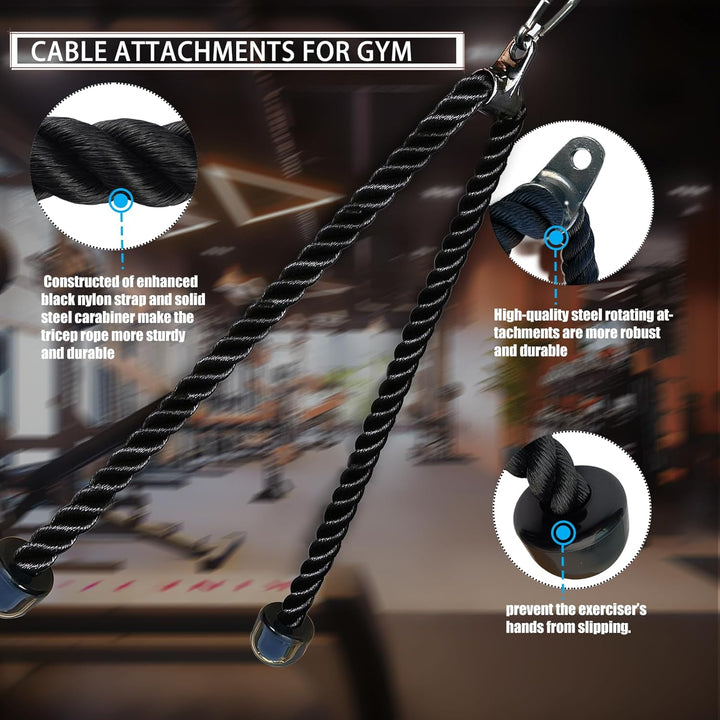 KORIKAHM langes Triceps Seil, Seil Pull Down Befestigung 120/140/160cm, Tricep Pull Down Seil für Ho