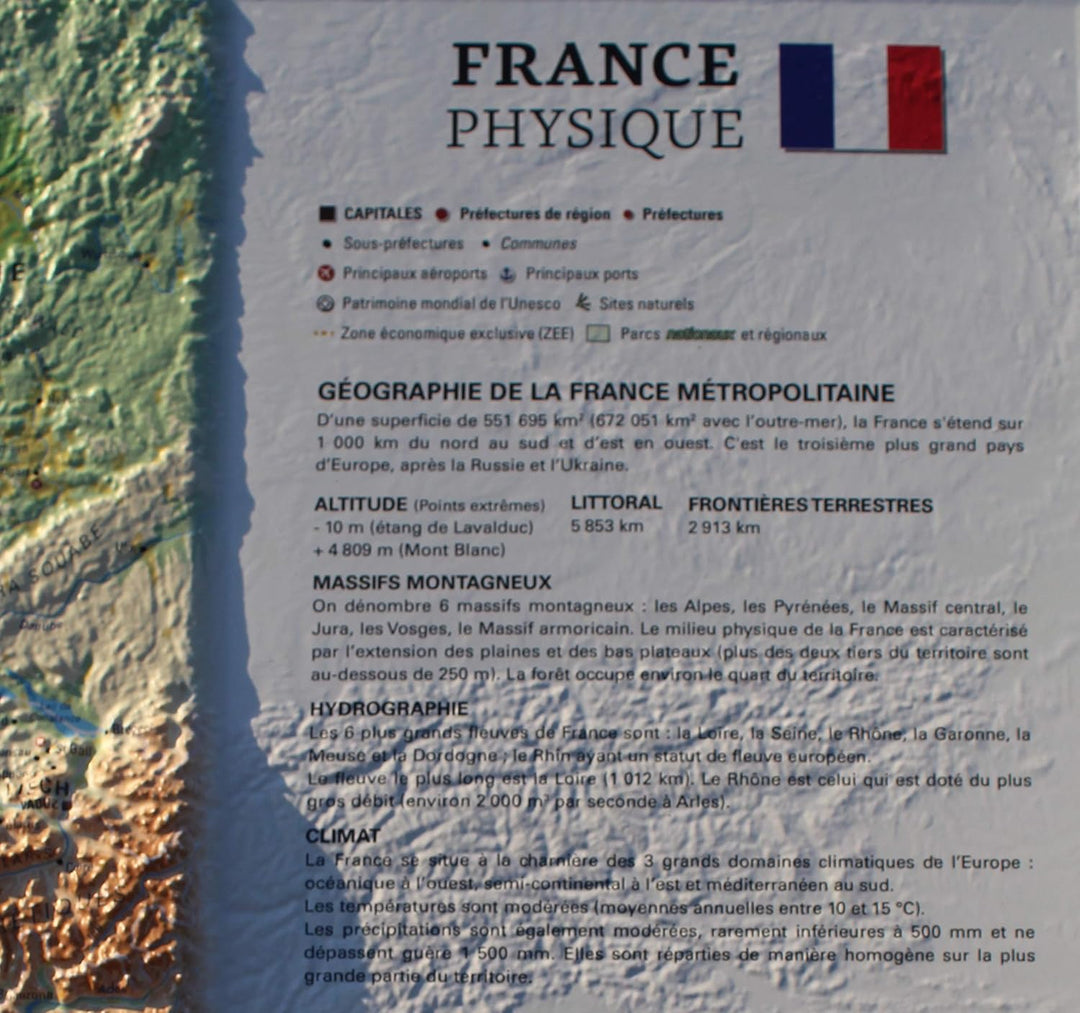 CARTE EN RELIEF DE LA FRANCE PHYSIQUE, Taschenbuch