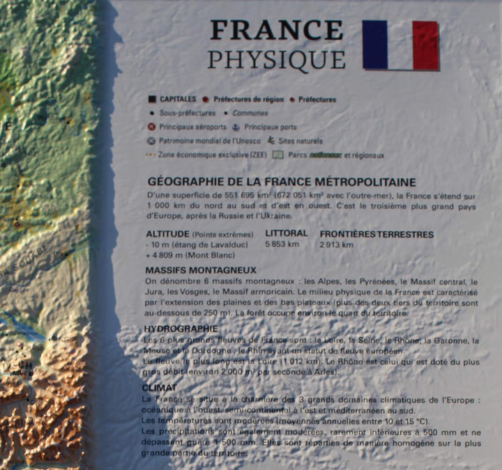 CARTE EN RELIEF DE LA FRANCE PHYSIQUE, Taschenbuch