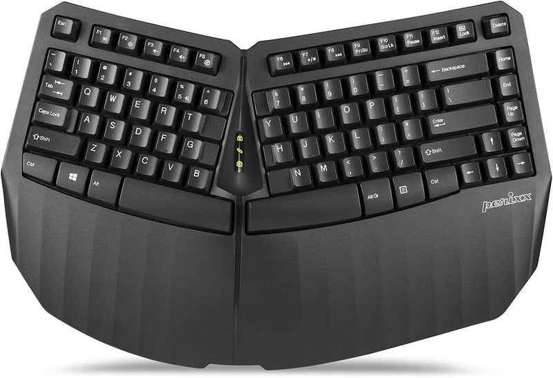 Perixx PERIBOARD-613B Wireless Compact Ergonomic Split Keyboard - Dual 2.4G and Bluetooth Mode - Com