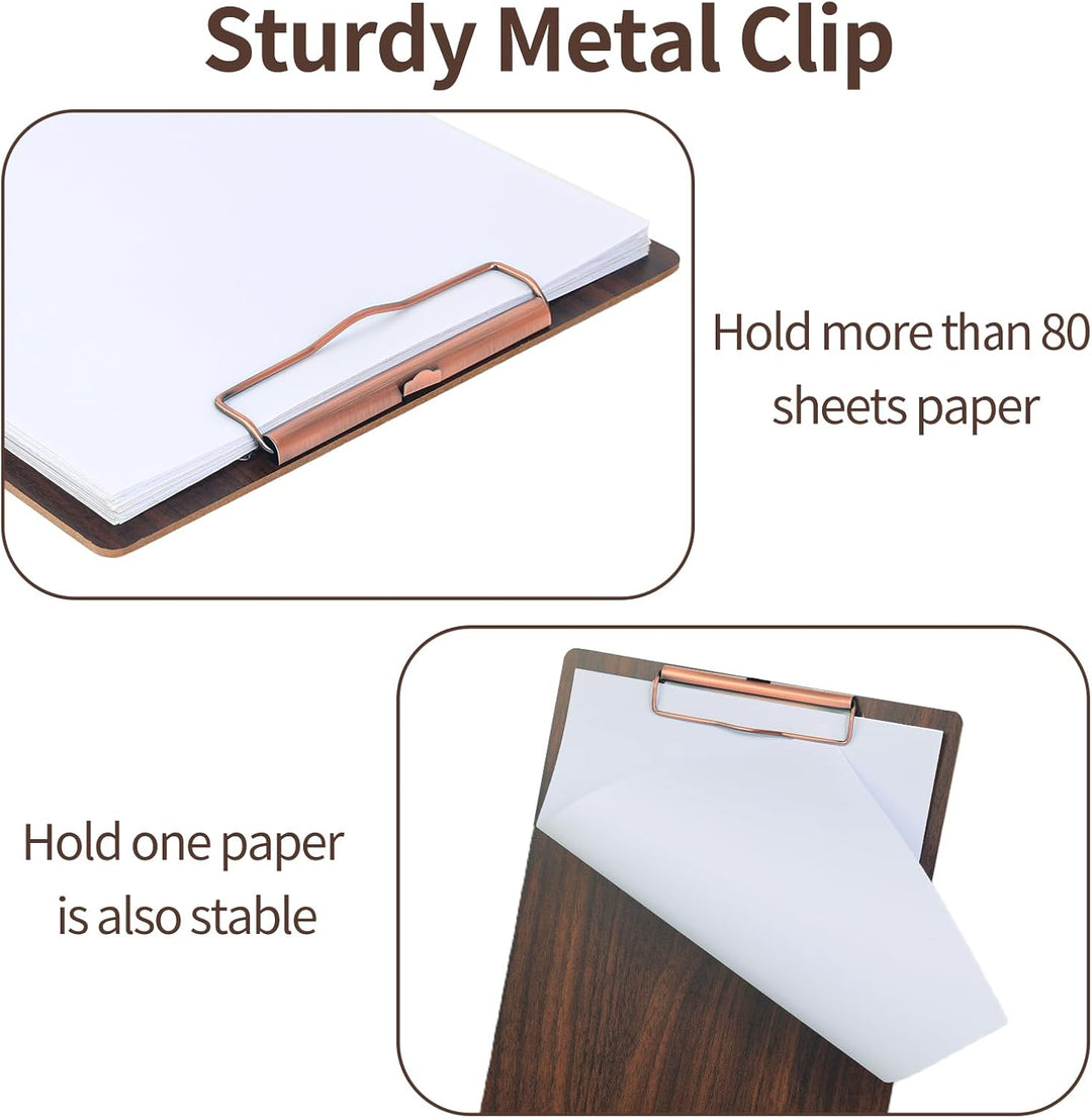 Klemmbrett A4,12 Stück Holz Klemmbretter mit Metalklemme,Schreibbrett Schreibplatte Clipboard A4- 12