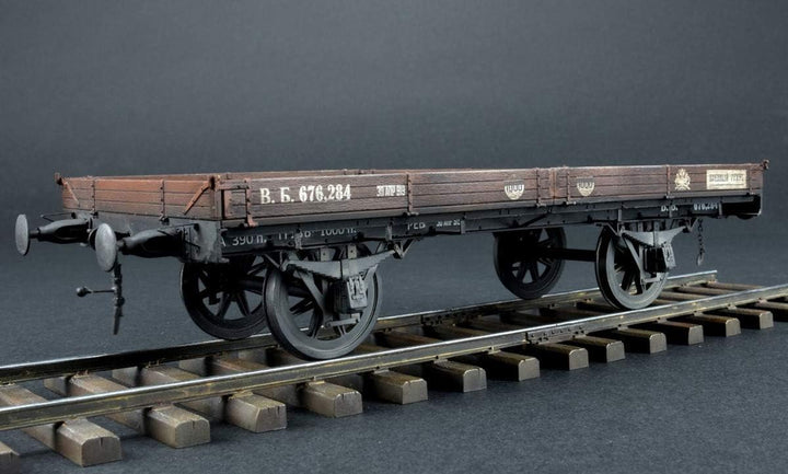 Mini Art 39004 1:35 Flachbett-Waggon 16,5t ungebremst - originalgetreue Nachbildung, Modellbau, Plas