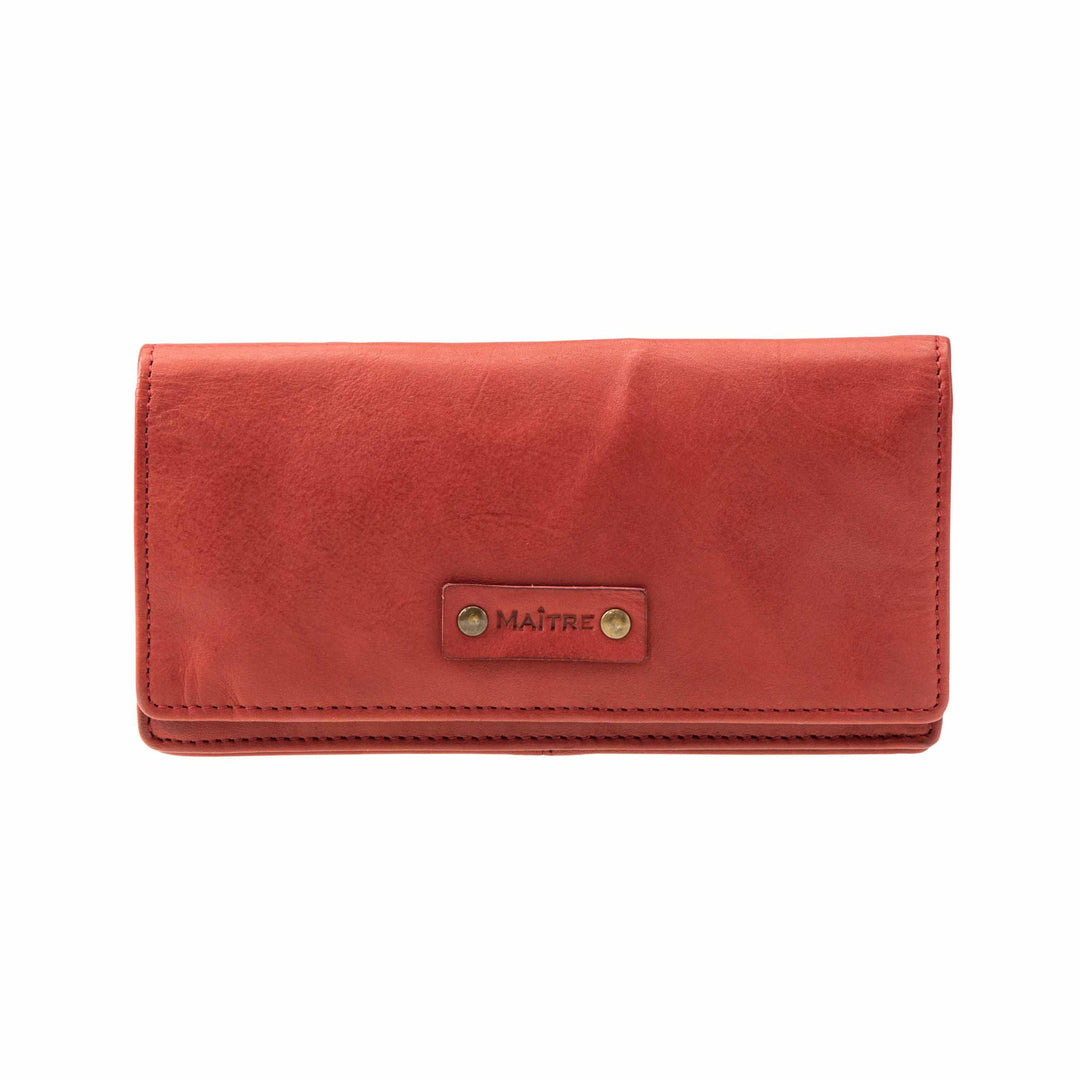 Maitre - steinbach immine purse lh14f Lila 18,00X9,00X0,00 CM Farbe:rot / Material:cotton,cow Leathe