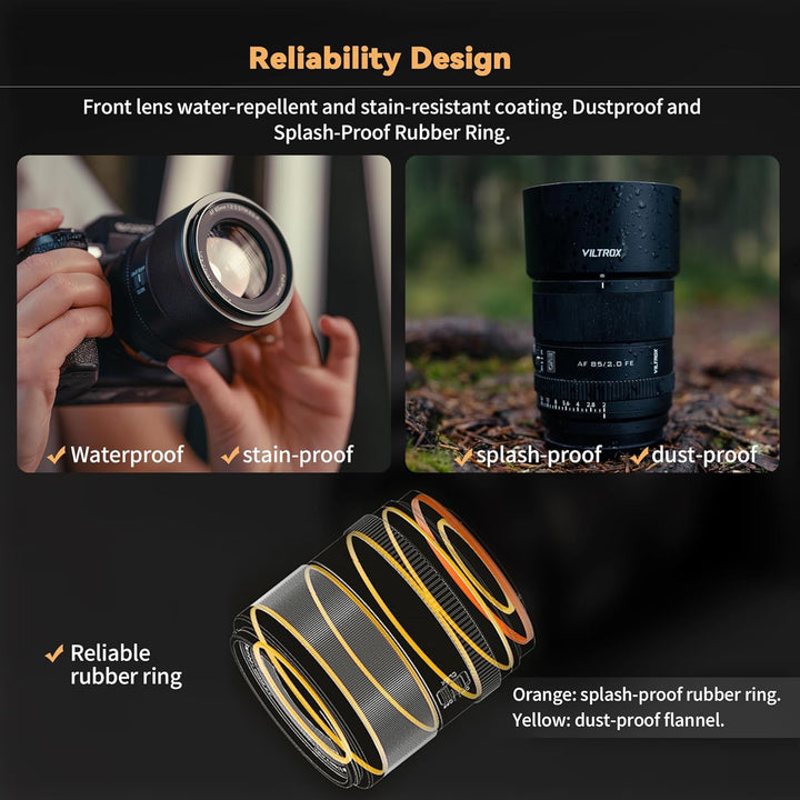 VILTROX AF 85 mm F2.0 EVO Kameraobjektiv für Sony FE, Vollbild, Autofokus, leichtes Porträt