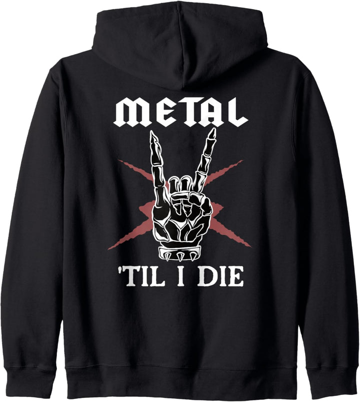 Metal Til I Die I Retro Metal I Heavy Metal Symbol Kapuzenjacke