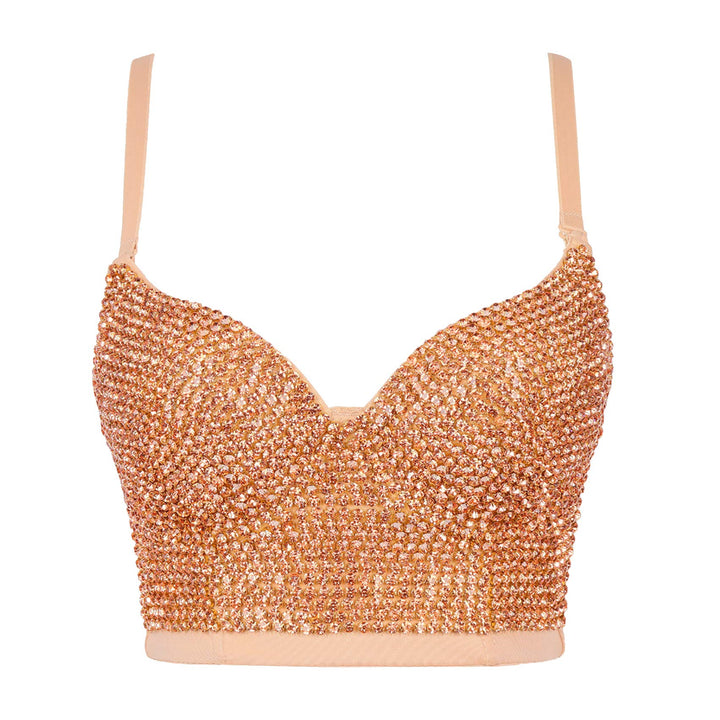Damen Korsett Bustier BH Dessous Tank Top Trägertop Crop Top Corsage Schlanke Weste # 1 Beige M, # 1