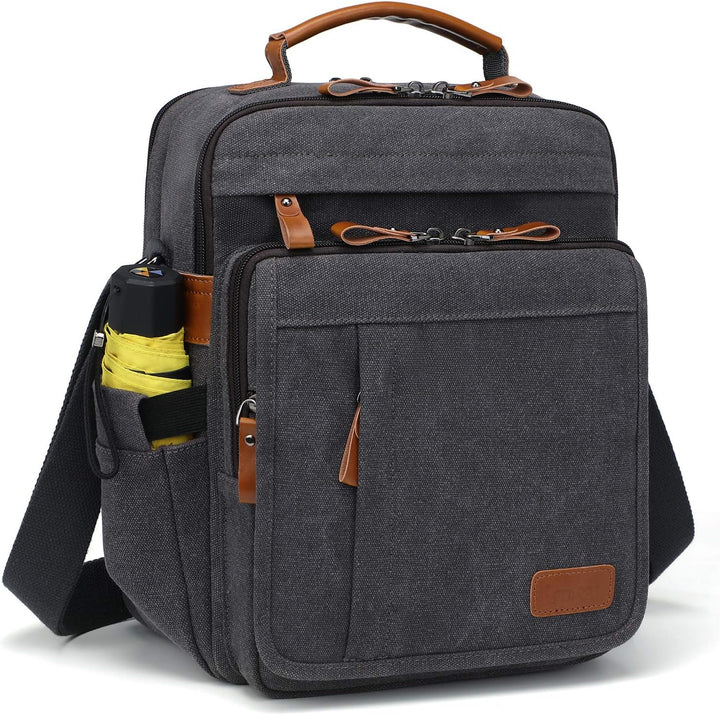 ESTARER Umhängetasche Herren Schultertasche 13 Zoll kleine Herrentasche Kuriertasche aus Canvas für