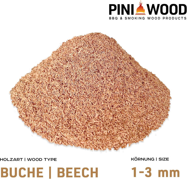 PINI 5 Kg Räucherchips Buche 1-3 mm Smoking Dust Räucherspäne 18 Liter