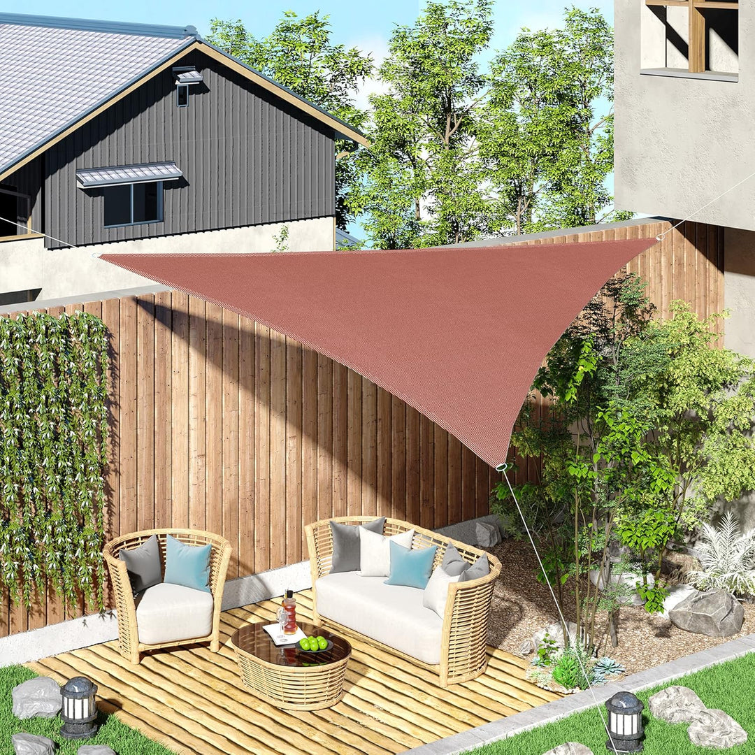 Outsunny Sonnensegel Sonnendach Sonnenschutz Dreiecke HDPE Grau 4 x 4 x 4 m 3x3x3m Rot, 3x3x3m Rot