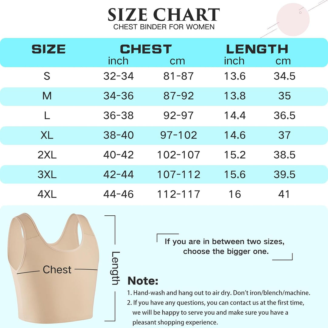 XUJI Halb Brust Binder Transgender Kompression FTM Pullover Design Binder XL Nude, XL Nude