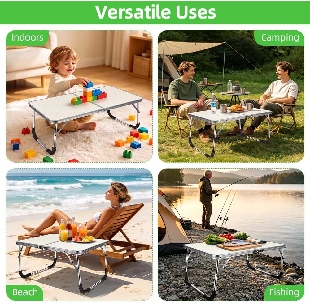 Aomig Campingtisch Klappbar, Kleiner Klapptisch, Tapeziertisch Tragbar Multifunktionstisch, Frühstüc