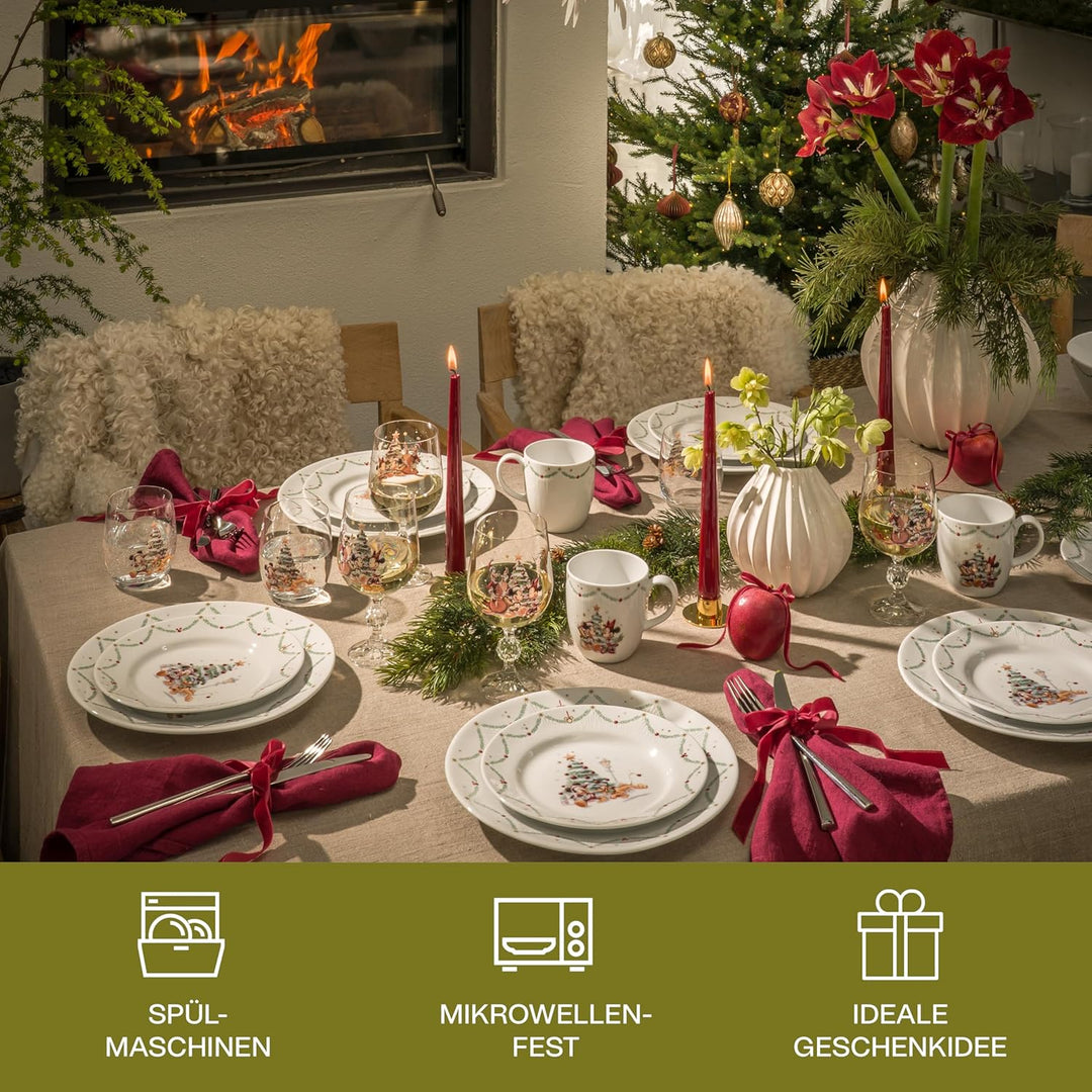 Disney Weihnachten Schalen – Offiziell Disney-Lizenziert – Micky & Freunde Weihnachtsfreude, Porzell