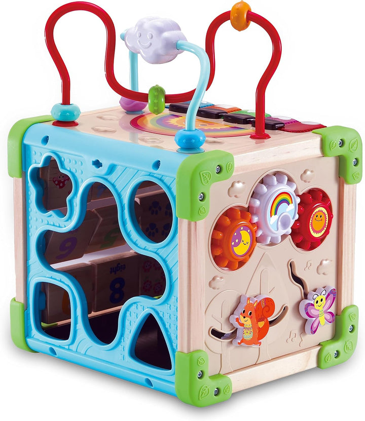 VTech Interaktiver Holz-Spielwürfel – Interaktiver Spielwürfel mit FSC®-zertifiziertem Holz – Mit ve