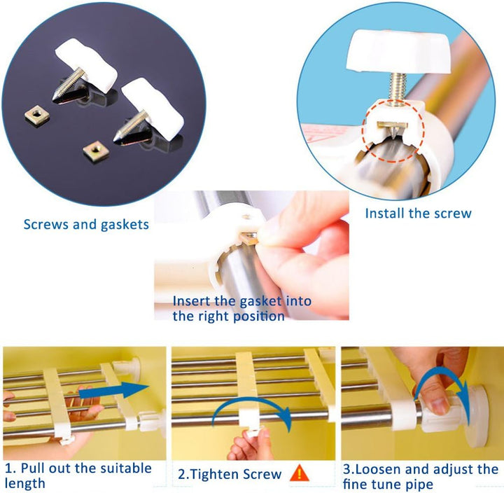 BAOYOUNI Verstellbarer Einlegeboden Regaltrenner Kleiderschrank Ordnungssystem Metall Klemmregal Tel