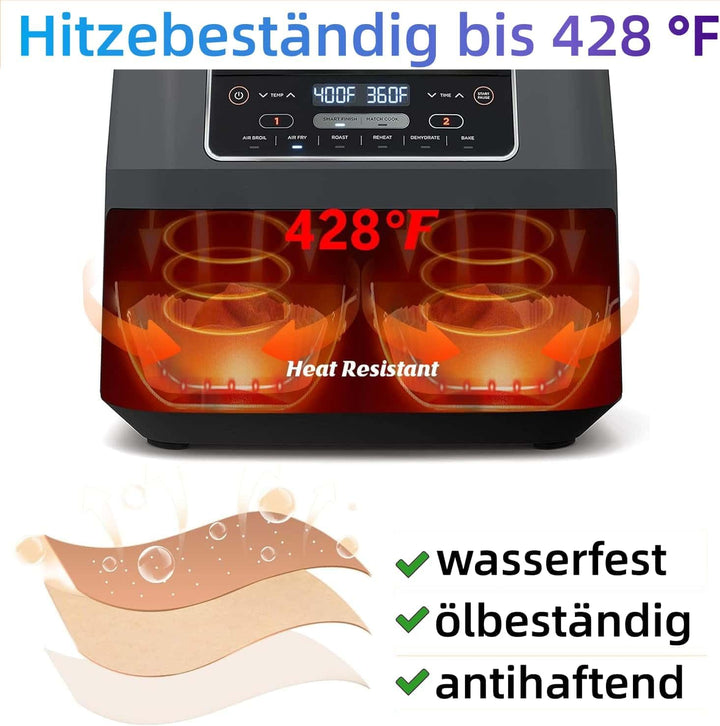 MAUAG Backpapier für Heissluftfritteuse Ninja, 225 Stück,Ninja Airfryer Backpapier Zubehör passend f