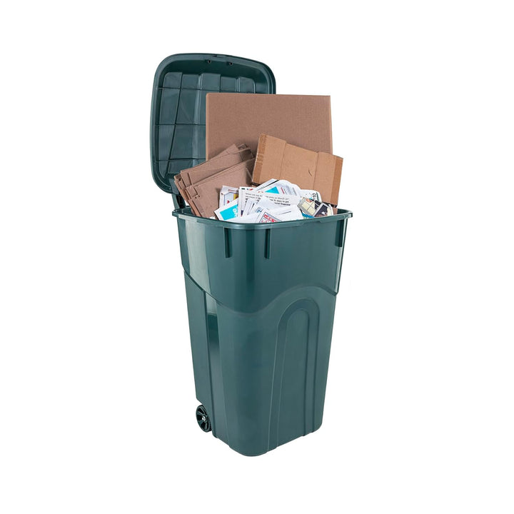 United Solutions ECOSolutions Mülleimer mit Rädern, 32 Gallonen, ECO Grün, 2 Stück