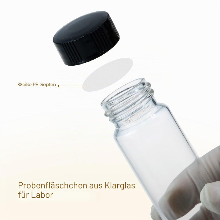ALWSCI 100 Stück Probenflaschen 4mL Glasfläschchen Schraubverschluss 13-425 Schwarzer Geschlossener
