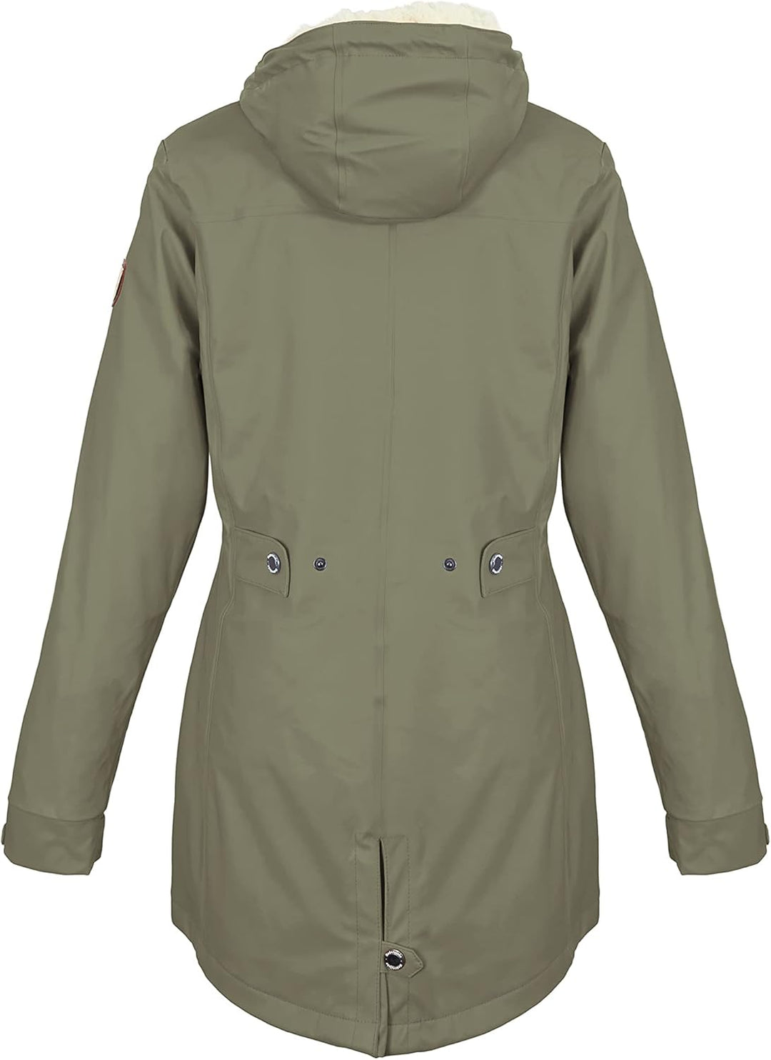 Regenliebe Damen Regenmantel wasserdicht Friesennerz mit Teddyfleece gefüttert 36 oliv, 36 oliv