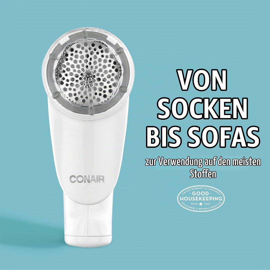 Conair Fusselentferner, Wiederaufladbarer Fusselrasierer für Kleidung und Stoffe, Ergonomischer Grif