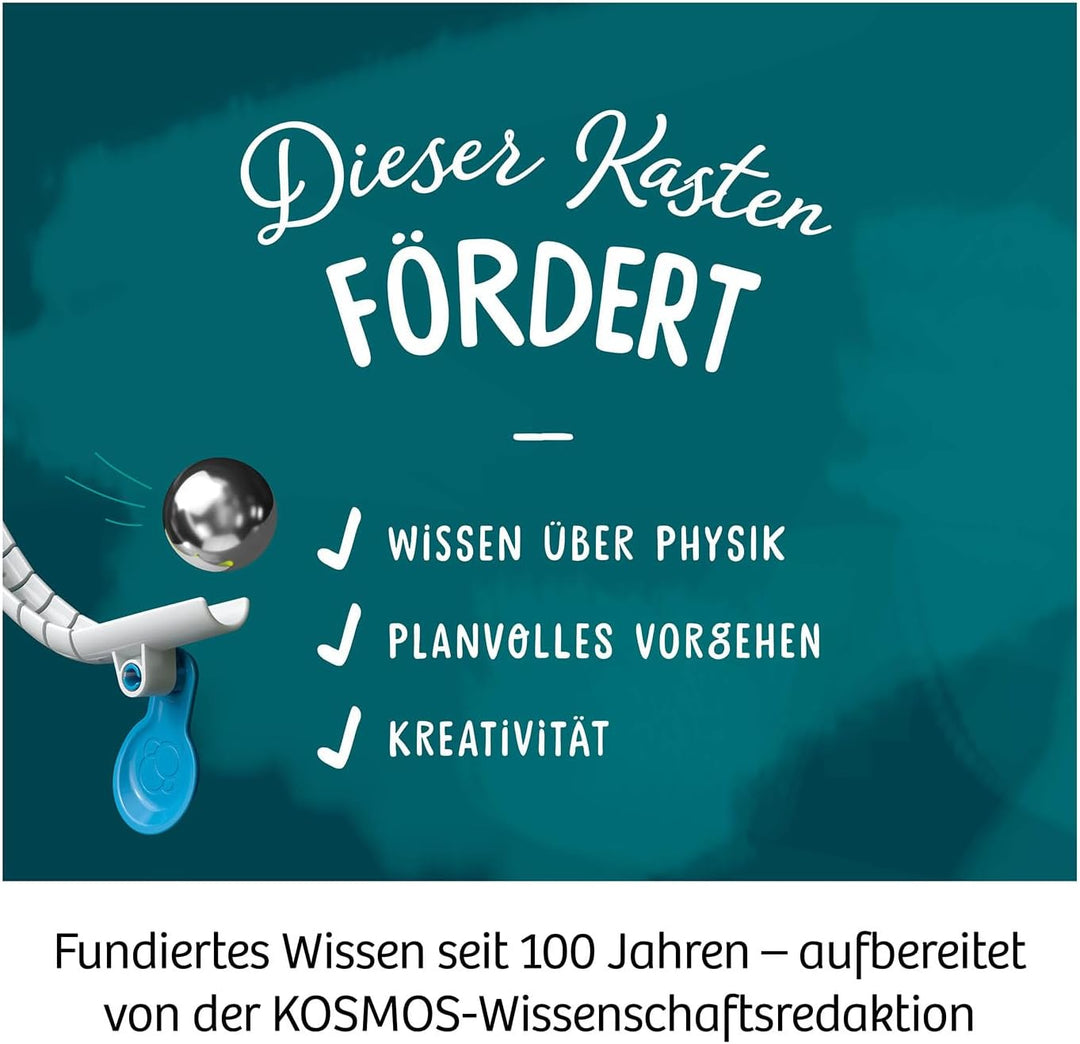 KOSMOS 617288 Gecko Run - Starter-Set, Starter Set, Erweiterbare Kugelbahn für Kinder, Vertikale Kug