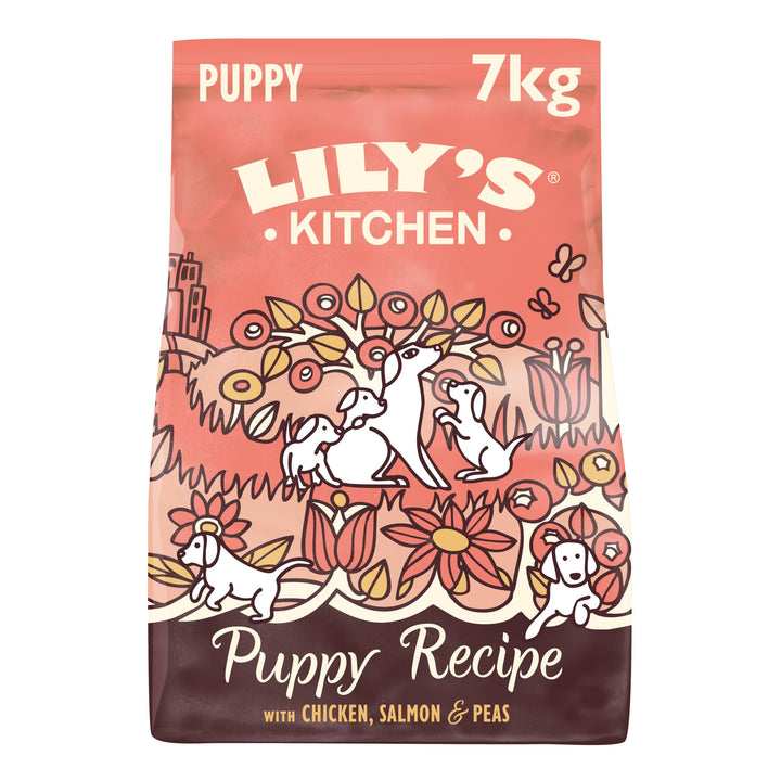 Lily's Kitchen Natürliches Trockenfutter für Welpen Huhn Lachs und Erbsen (7kg Pack) Puppy 7 kg (1er