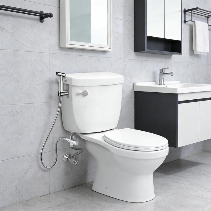 Edelstahl Bidet Handbrause Set für Toilette – WC Brause mit T-Adapter, Halterung & 1,5m Schlauch, Wa